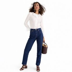 J. CREW 29x27 Classic Straight Jean ankle 0708 High Rise Rinse Wash Blue ba665